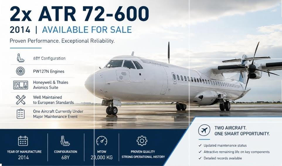 2 x ATR 72-600 for sale 