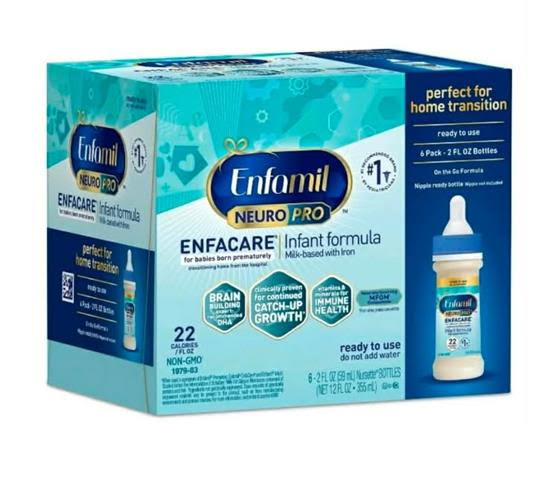 Enfamil nuro pro   6/2 oz. bottles per case  800 case/pallet feb. 2027 dating