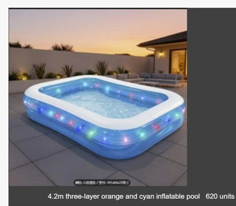 Inflatable Family Swimming Pools. 1225 Units.   EXW Los Angeles $27.00 Unit.